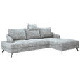 ECKSOFA in Webstoff Grau  - Schwarz/Grau, KONVENTIONELL, Textil/Metall (293/183cm) - Carryhome