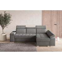 ECKSOFA TORONTO in Webstoff Grau  - Silberfarben/Grau, Design, Kunststoff/Textil (260/168cm) - MID.YOU