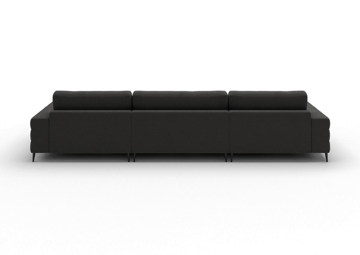 WOHNLANDSCHAFT Badia Base Anthrazit Feincord  - Anthrazit/Schwarz, Design, Textil/Metall (177/376/177cm) - Dieter Knoll