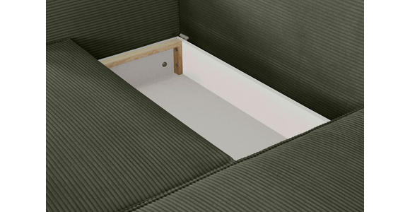 ECKSOFA in Feincord Olivgrün - Schwarz/Olivgrün, KONVENTIONELL, Kunststoff/Textil (242/151cm) - Carryhome