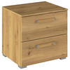 NACHTSCHRANK 50/49/42 cm  - Eichefarben/Silberfarben, Design, Holzwerkstoff/Metall (50/49/42cm) - Novel