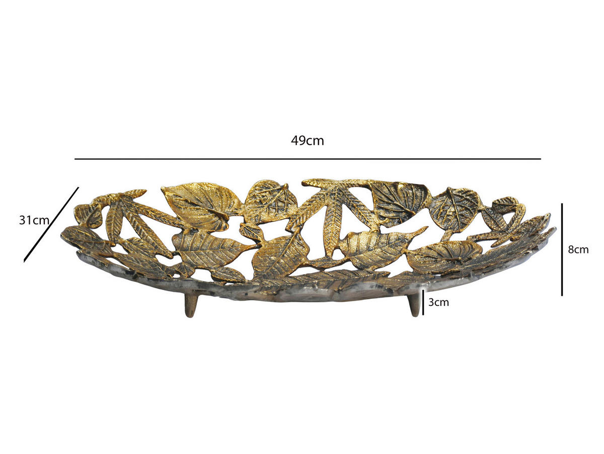DEKOSCHALE - Goldfarben, Design, Metall (49/8/31cm) - Livetastic