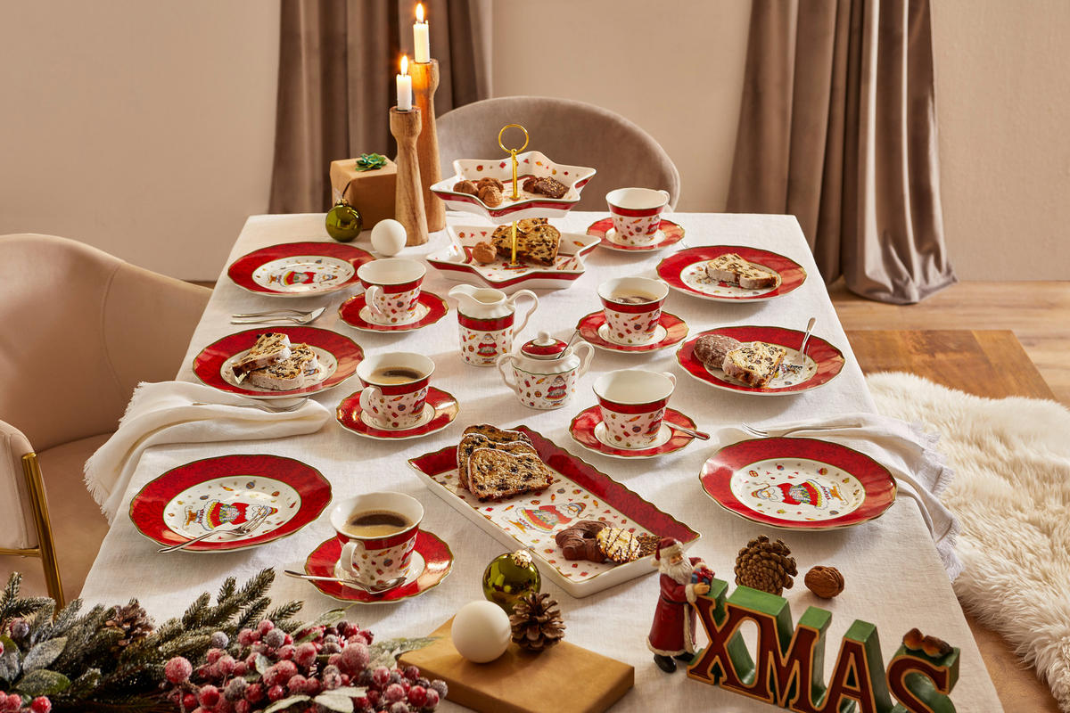 KAVNI SERVIS   18-delni      - večbarvno, Basics, keramika - X-Mas