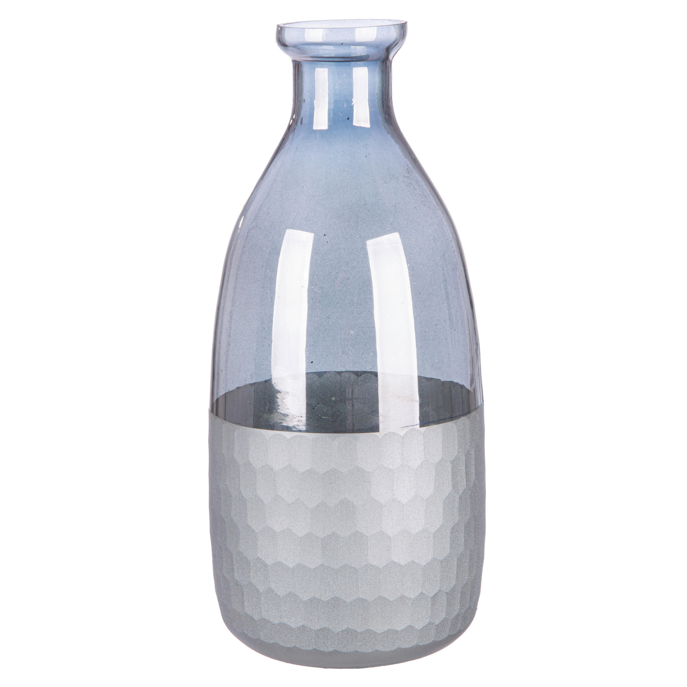 VASE  - Silberfarben/Grau, Basics, Glas (10/24cm)