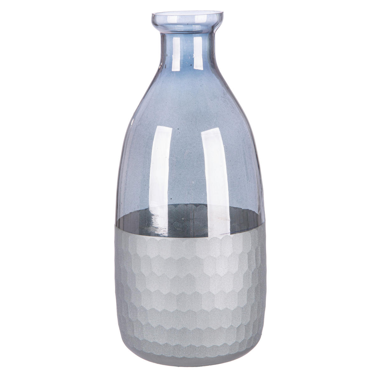 VASE  - Silberfarben/Grau, Basics, Glas (10/24cm)