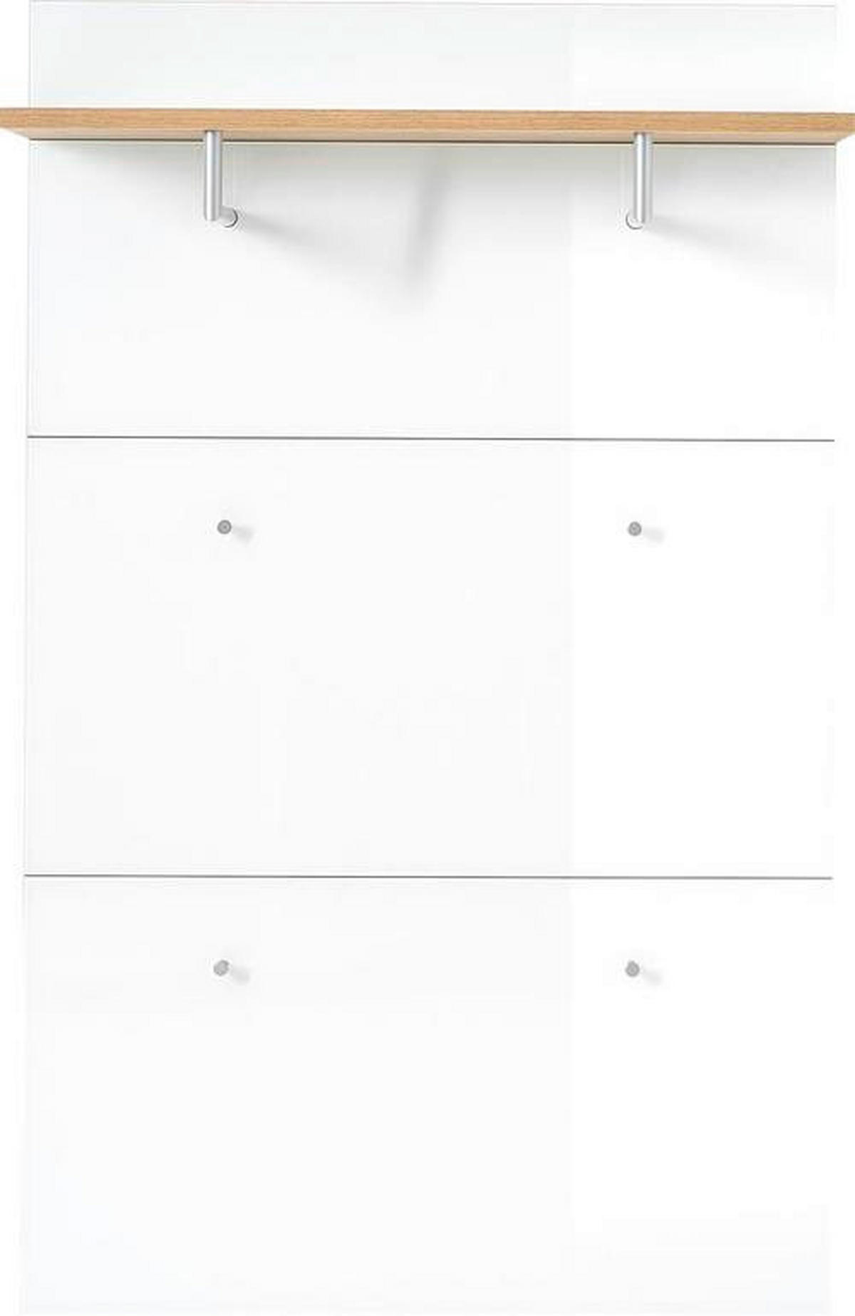 GARDEROBENPANEEL  in 89/144/30 cm  - Weiss/Eichefarben, Konventionell, Glas/Holzwerkstoff (89/144/30cm)