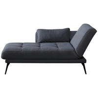 RÉCAMIERE Dunkelgrau  - Dunkelgrau/Schwarz, KONVENTIONELL, Textil/Metall (200/85/106cm) - Novel