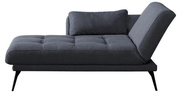 RÉCAMIERE Dunkelgrau - Dunkelgrau/Schwarz, KONVENTIONELL, Textil/Metall (200/85/106cm) - Novel