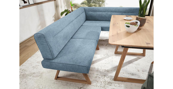 ECKBANK 230/170 cm  in Eichefarben, Hellblau  - Eichefarben/Hellblau, KONVENTIONELL, Holz/Textil (230/170cm) - Moderano