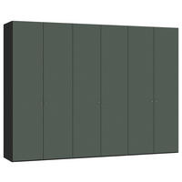 DREHTÜRENSCHRANK in Grau, Grün, Schwarz  - Silberfarben/Schwarz, Design, Glas/Holzwerkstoff (303/220/59cm) - Jutzler