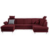 WOHNLANDSCHAFT in Webstoff Rot  - Silberfarben/Rot, KONVENTIONELL, Holz/Textil (167/322/186cm) - Cantus