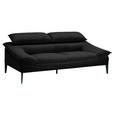 2,5-SITZER Schwarz Echtleder  - Schwarz, Design, Leder (202/78/108cm) - Belluti