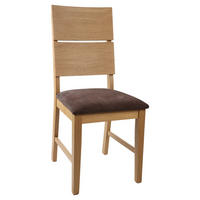 STUHL Webstoff Braun, Eichefarben Eiche massiv  - Eichefarben/Braun, MODERN, Holz/Textil (43/94,5/61cm) - Livetastic