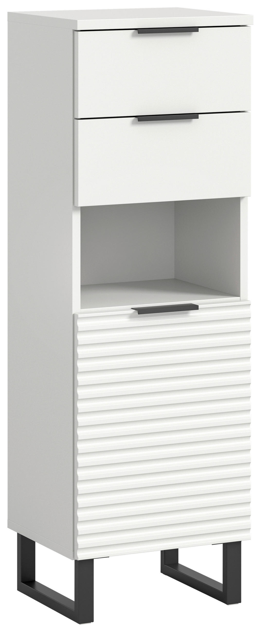 HIGHBOARD  in 35/110/34 cm  - Schwarz/Weiß, MODERN, Holzwerkstoff/Metall (35/110/34cm) - MID.YOU