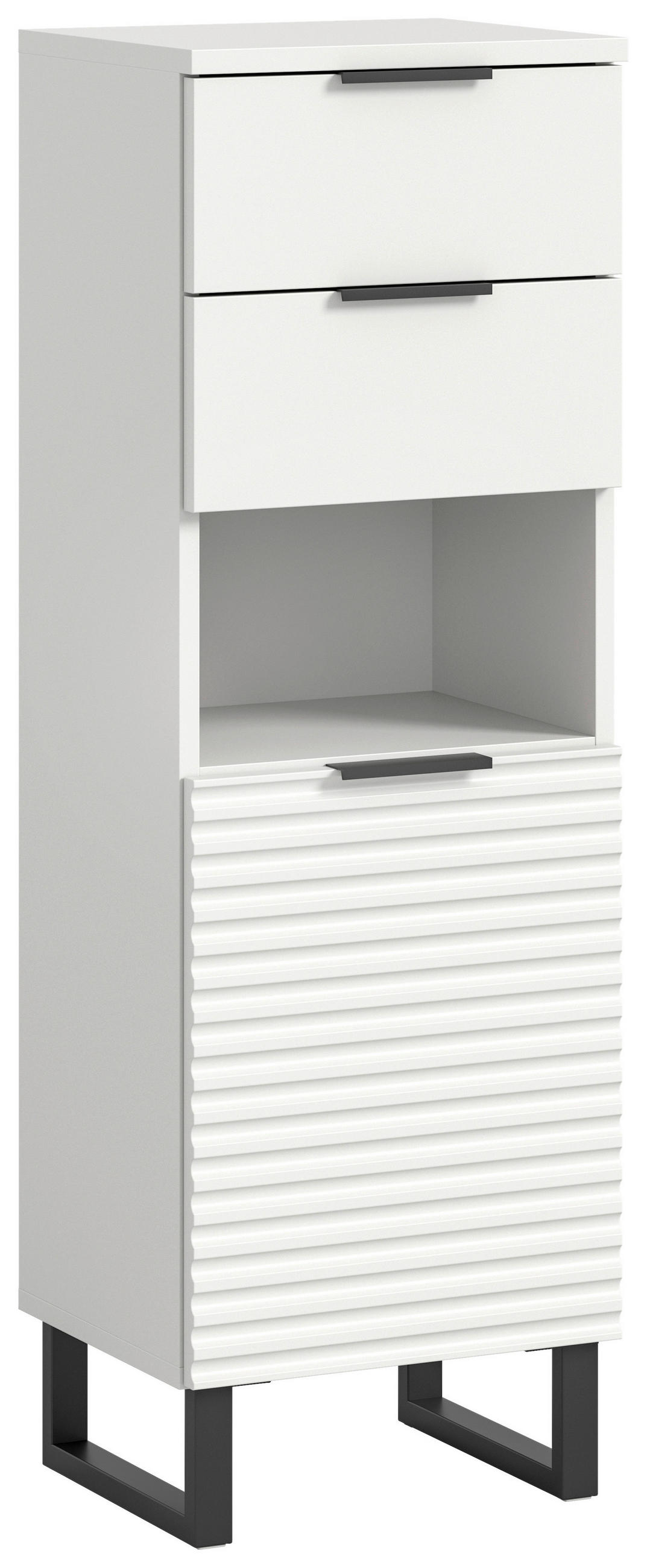 HIGHBOARD  in 35/110/34 cm  - Schwarz/Weiß, MODERN, Holzwerkstoff/Metall (35/110/34cm) - MID.YOU