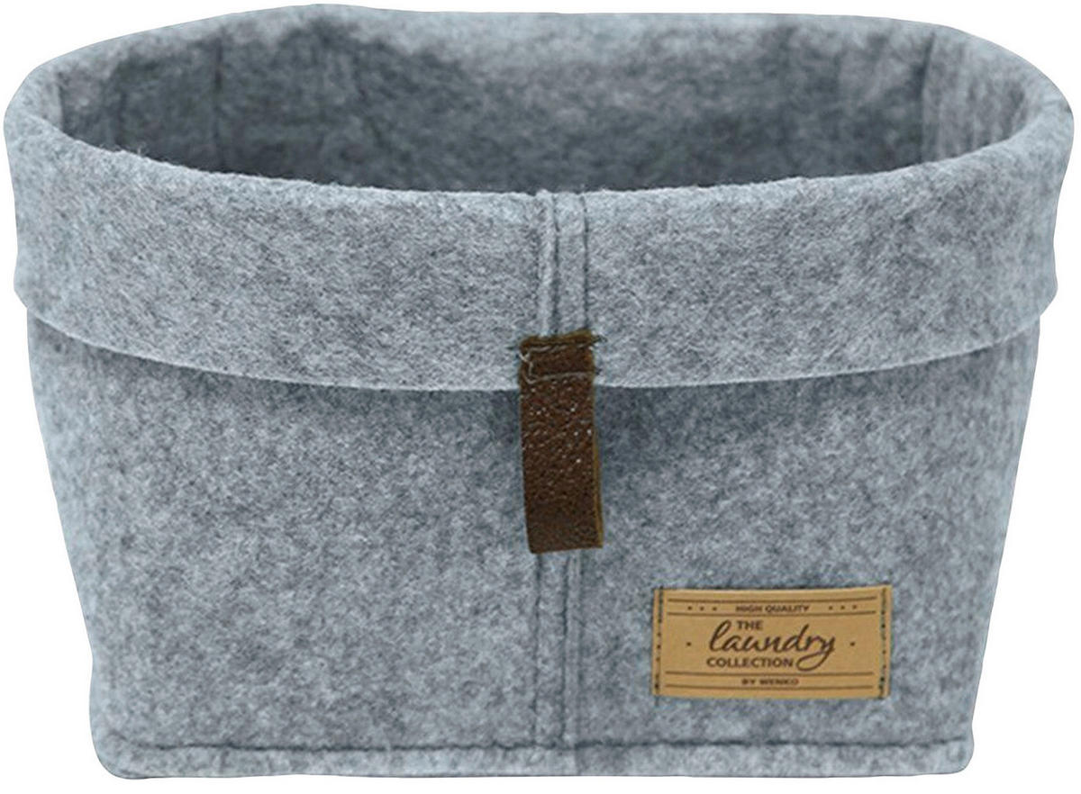 AUFBEWAHRUNGSKÖRBCHEN  - Dunkelbraun/Grau, KONVENTIONELL, Textil (14/16/16cm) - Wenko