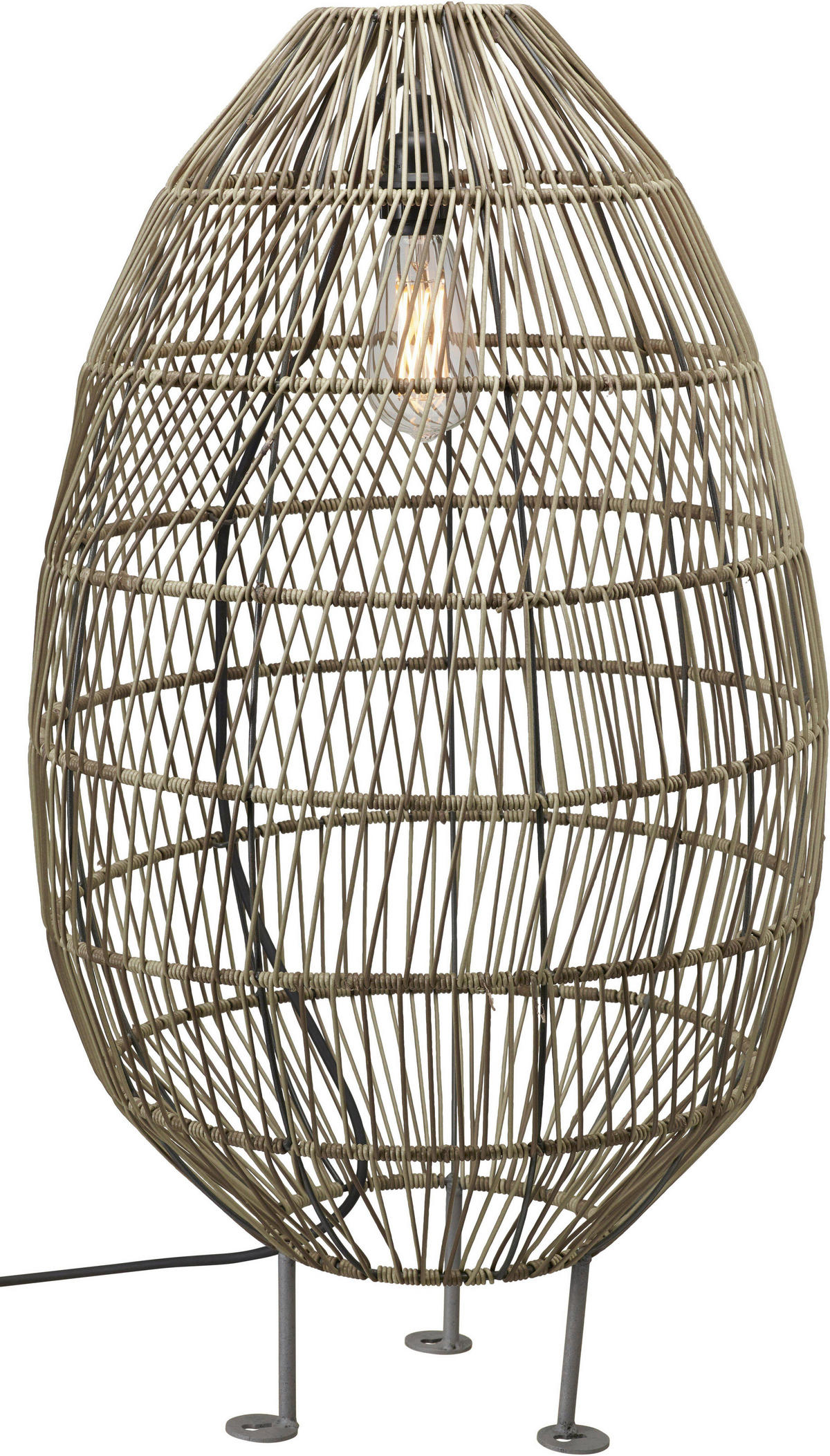 AUßENLEUCHTE   - Schwarz, Natur, Kunststoff (80cm)