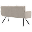 SITZBANK 180/93/67 cm Cord Beige Metall  - Beige/Schwarz, Design, Textil/Metall (180/93/67cm) - Novel