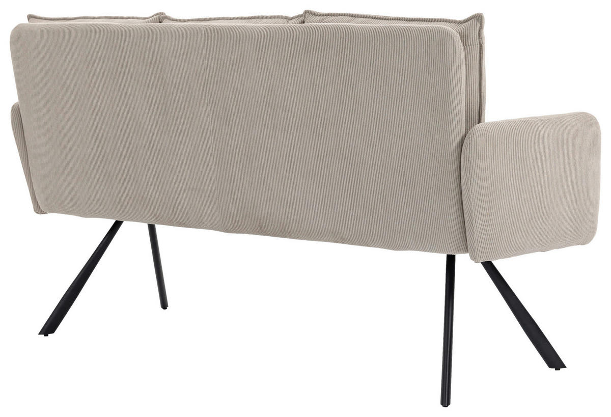 SITZBANK 180/93/67 cm Cord Beige Metall  - Beige/Schwarz, Design, Textil/Metall (180/93/67cm) - Novel