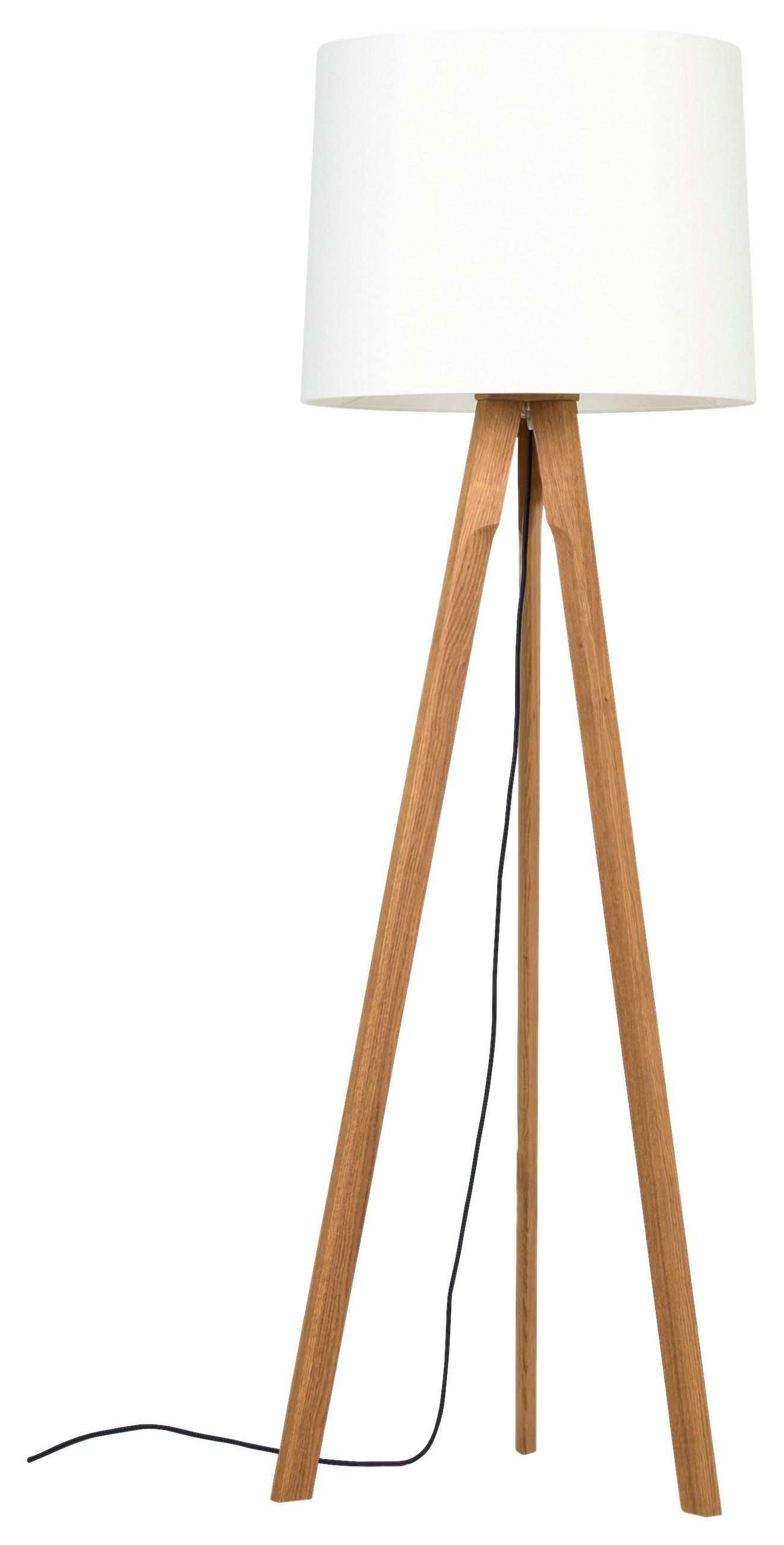 STEHLEUCHTE 52/155 cm    - Hellbraun/Weiß, LIFESTYLE, Holz/Textil (52/155cm) - Herzblut