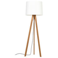 STEHLEUCHTE 52/155 cm    - Hellbraun/Weiß, LIFESTYLE, Holz/Textil (52/155cm) - Herzblut