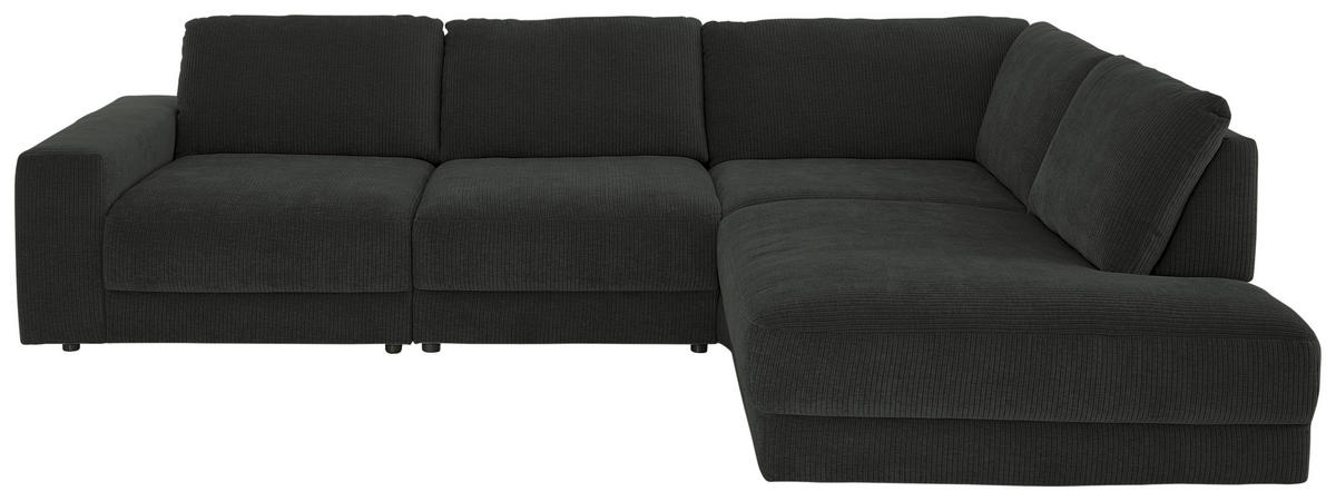 ECKSOFA in Chenille, Jacquard Anthrazit  316/242 cm  - Anthrazit/Schwarz, Design, Kunststoff/Textil (316/242cm) - Niels Andersson