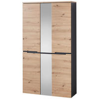 ORMAR ZA PREDSOBLJE  grafitno siva, hrast artisan  - grafitno siva/hrast artisan, Dizajnerski, staklo/pločasti materijal (105/192/38cm) - Voleo