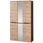 GARDEROBENSCHRANK  in 105/192/38 cm  - Graphitfarben/Eiche Artisan, Design, Glas/Holzwerkstoff (105/192/38cm) - Voleo