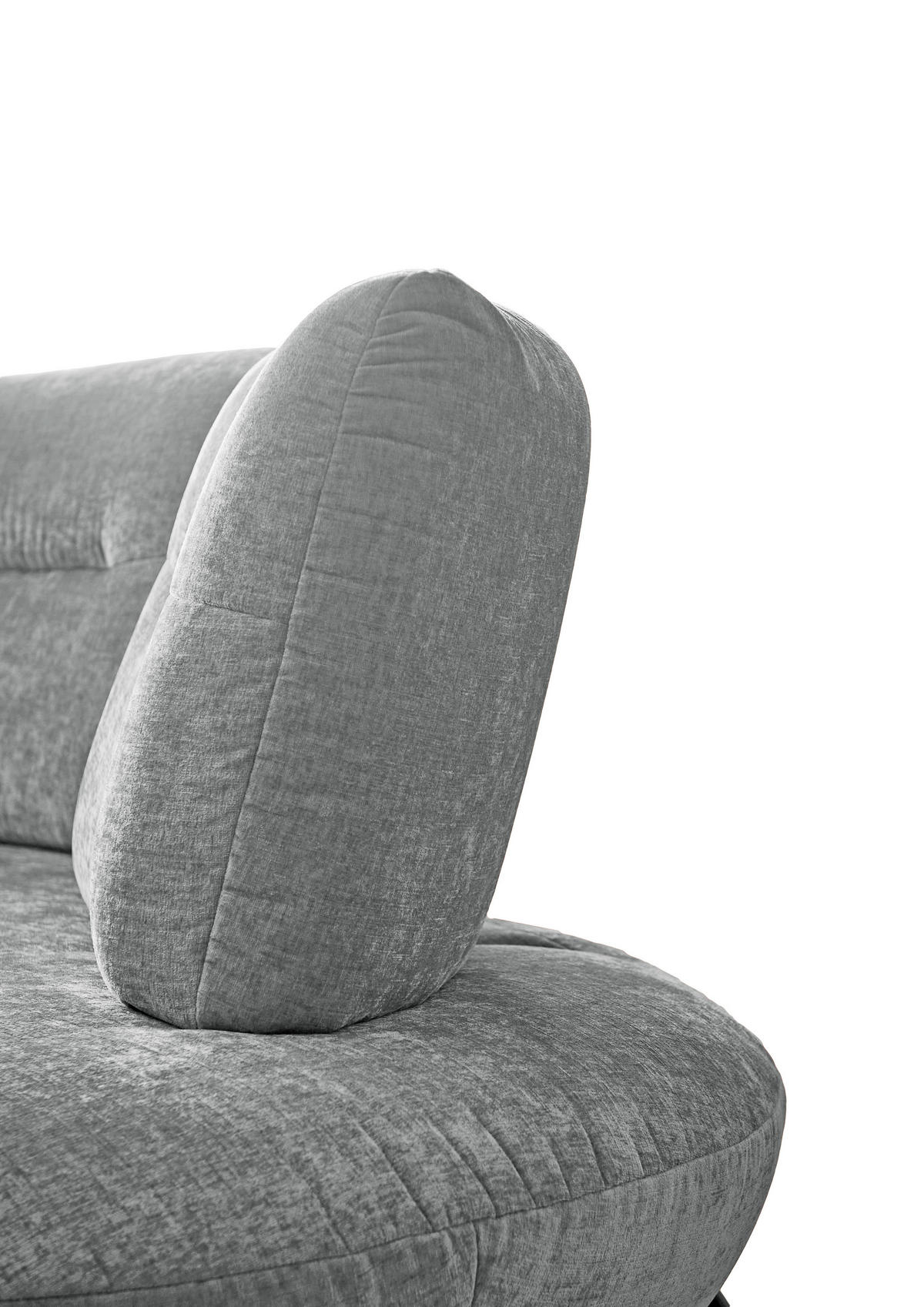 BIGSOFA Flachgewebe Hellgrau  - Hellgrau/Schwarz, Design, Textil/Metall (456/93/138cm) - Moderano