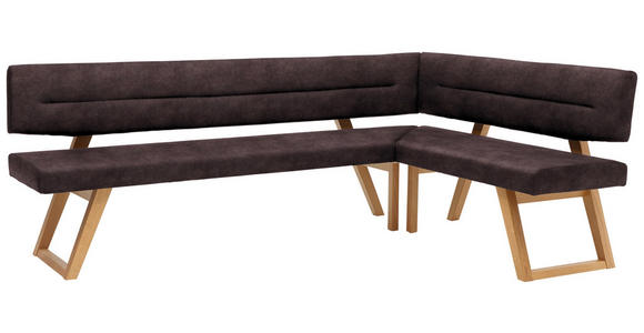 ECKBANK 205/155 cm  in Dunkelbraun  - Eichefarben/Dunkelbraun, KONVENTIONELL, Holz/Textil (205/155cm) - Dieter Knoll