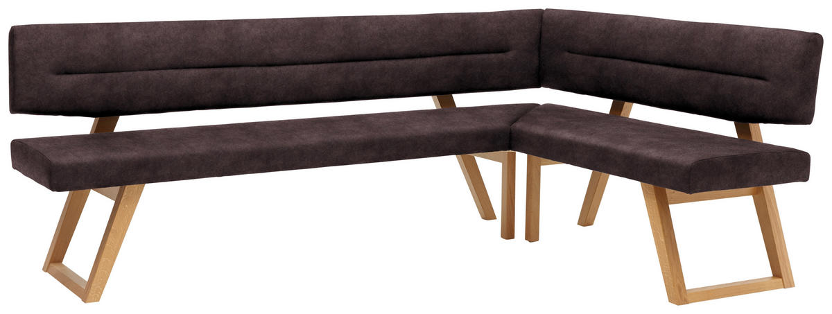 ECKBANK 195/155 cm  in Dunkelbraun  - Eichefarben/Dunkelbraun, KONVENTIONELL, Holz/Textil (195/155cm) - Dieter Knoll