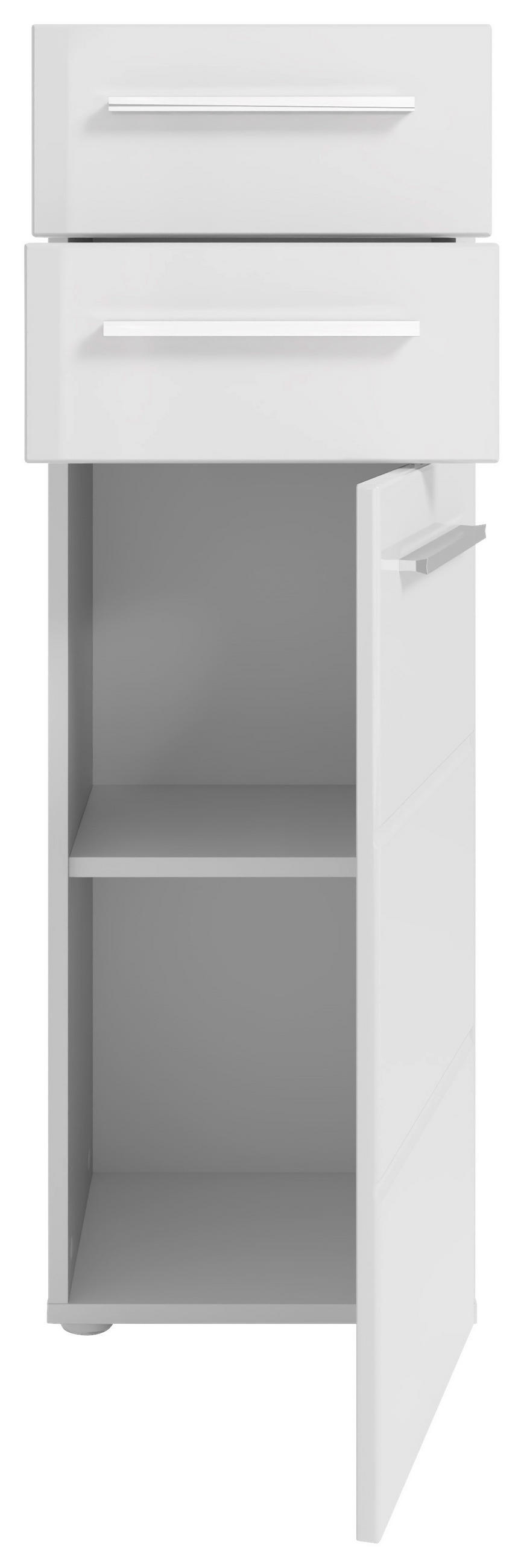 HIGHBOARD  in 34/104/31 cm  - Weiss Hochglanz/Chromfarben, Modern, Holzwerkstoff/Kunststoff (34/104/31cm) - MID.YOU