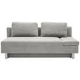 SCHLAFSOFA in Flachgewebe Hellgrau  - Chromfarben/Hellgrau, Design, Holz/Textil (205/77-93/99cm) - Novel