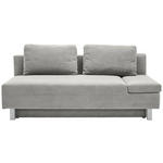 SCHLAFSOFA in Flachgewebe Hellgrau  - Chromfarben/Hellgrau, Design, Holz/Textil (205/77-93/99cm) - Novel