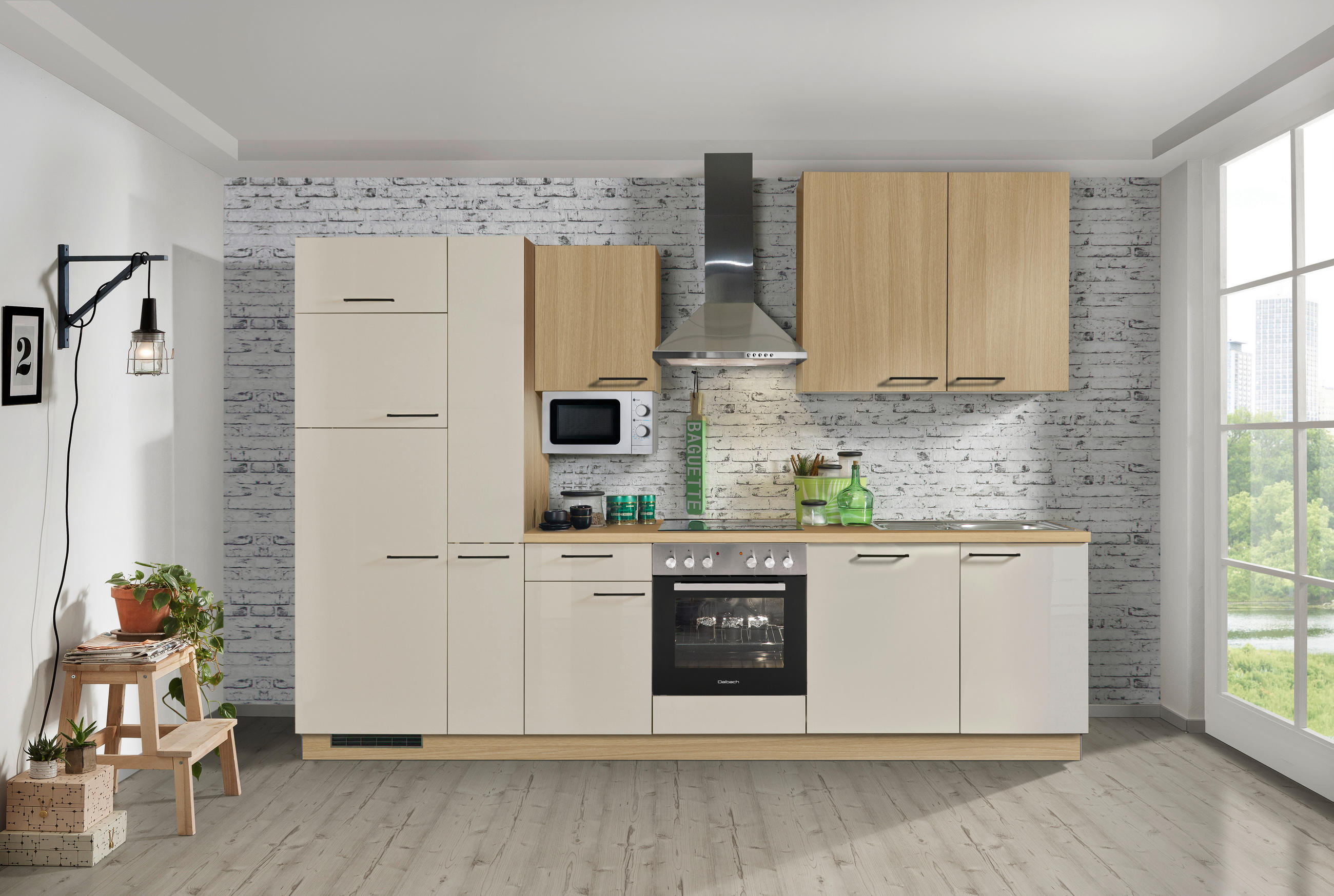 VESTAVNÁ KUCHYŇ - Design, kompozitní dřevo (210+120cm) - Welnova