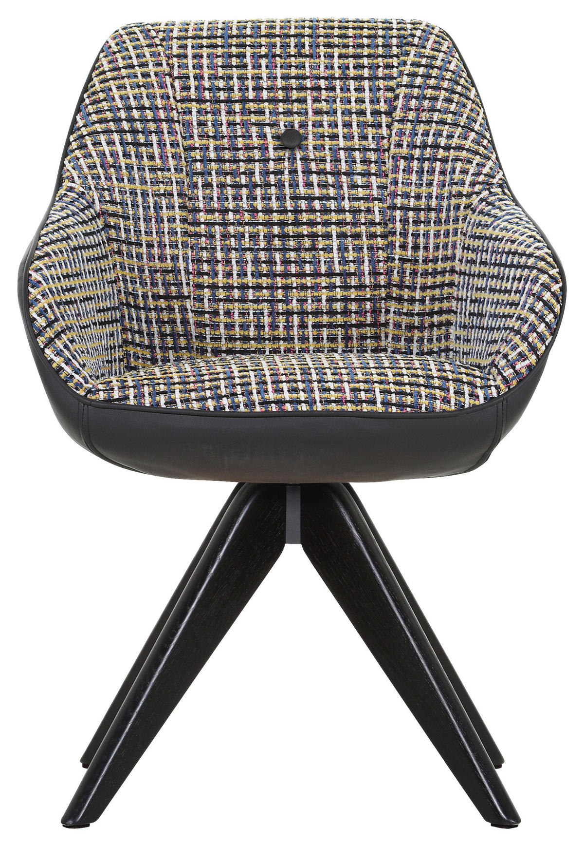 ŽIDLE S PODRUČKAMI, žinylka, vzhled kůže, modrá, žlutá, černá - modrá/černá, Konvenční, dřevo/textil (60/83/65cm) - Novel