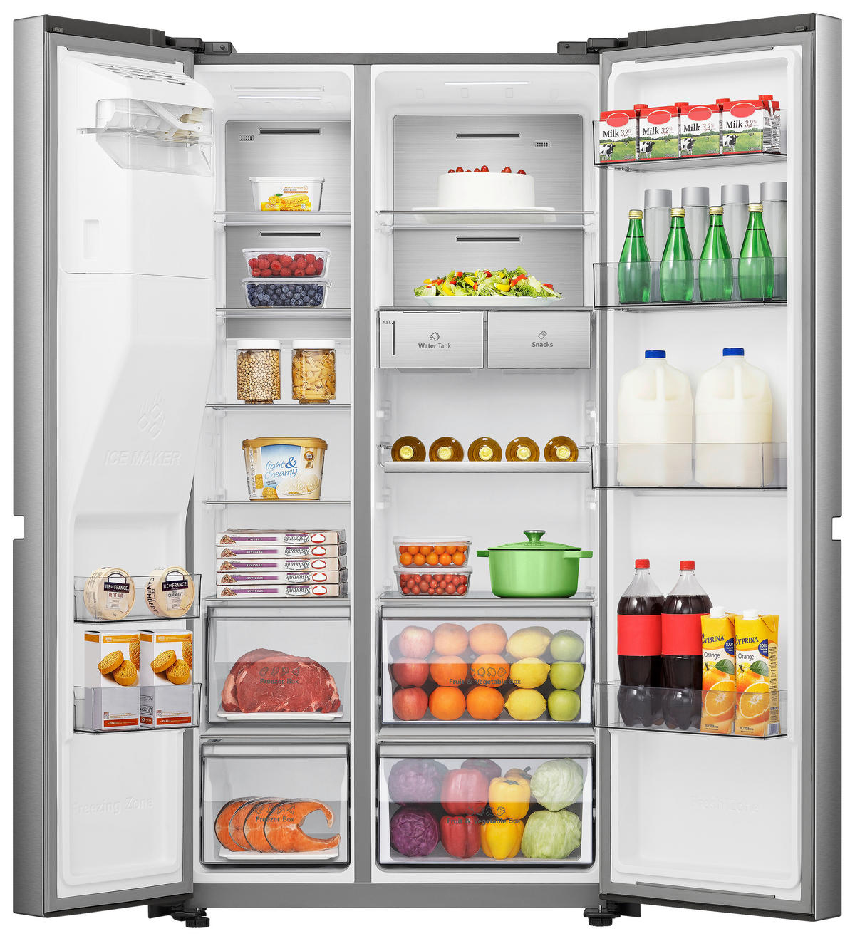 SIDE-BY-SIDE 91/179/73 cm RS818N4TIE  - Edelstahlfarben, LIFESTYLE, Metall (91/179/73cm) - Hisense