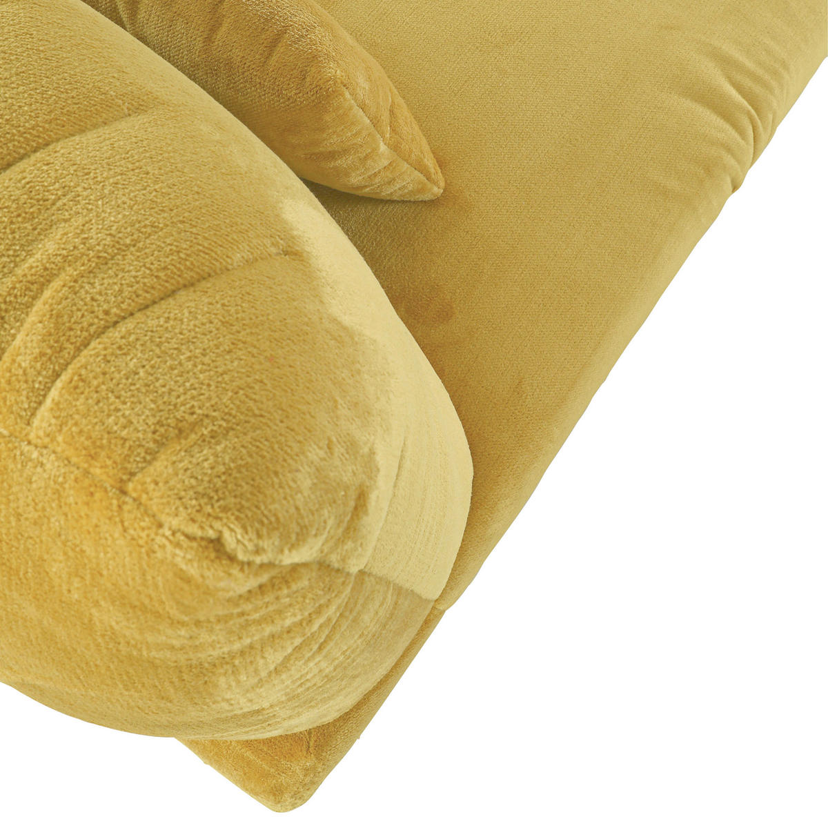 LIGGFÅTÖLJ i plysch gul  - svart/gul, Klassisk, textil/plast (100/86/166cm) - MID.YOU