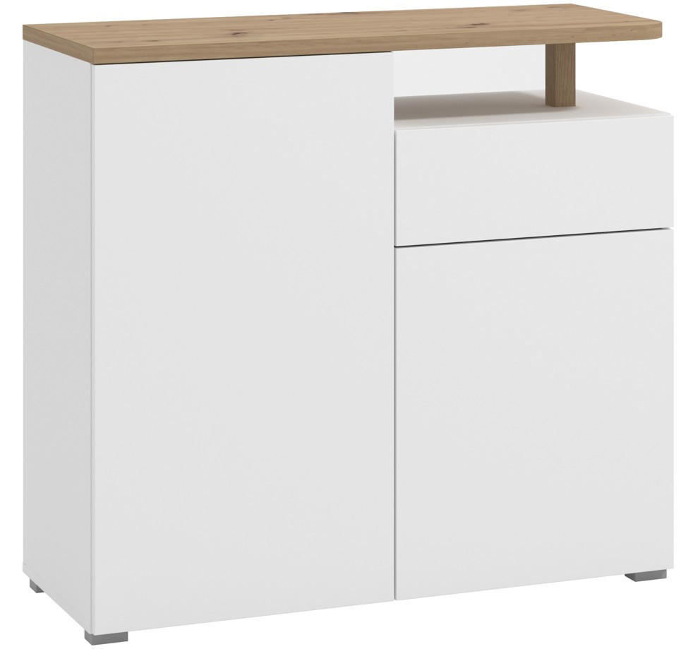 Carryhome Kommode Weiß, Eiche Artisan 102.5x94x40 cm