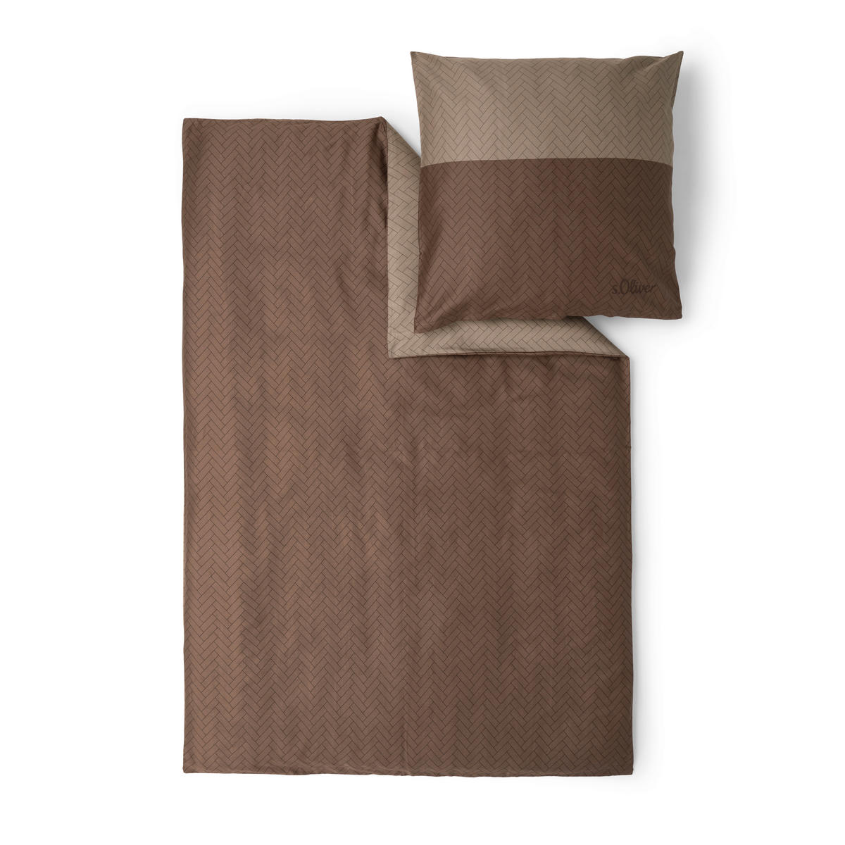 BETTWÄSCHE s.Oliver Makosatin 155/220 cm  - Braun, Basics, Textil (155/220cm) - S. Oliver