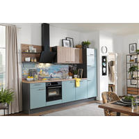 KÜCHENLEERBLOCK 290 cm   in Blau, Grau, Eichefarben  - Blau/Eichefarben, Design, Holzwerkstoff (290cm) - Xora