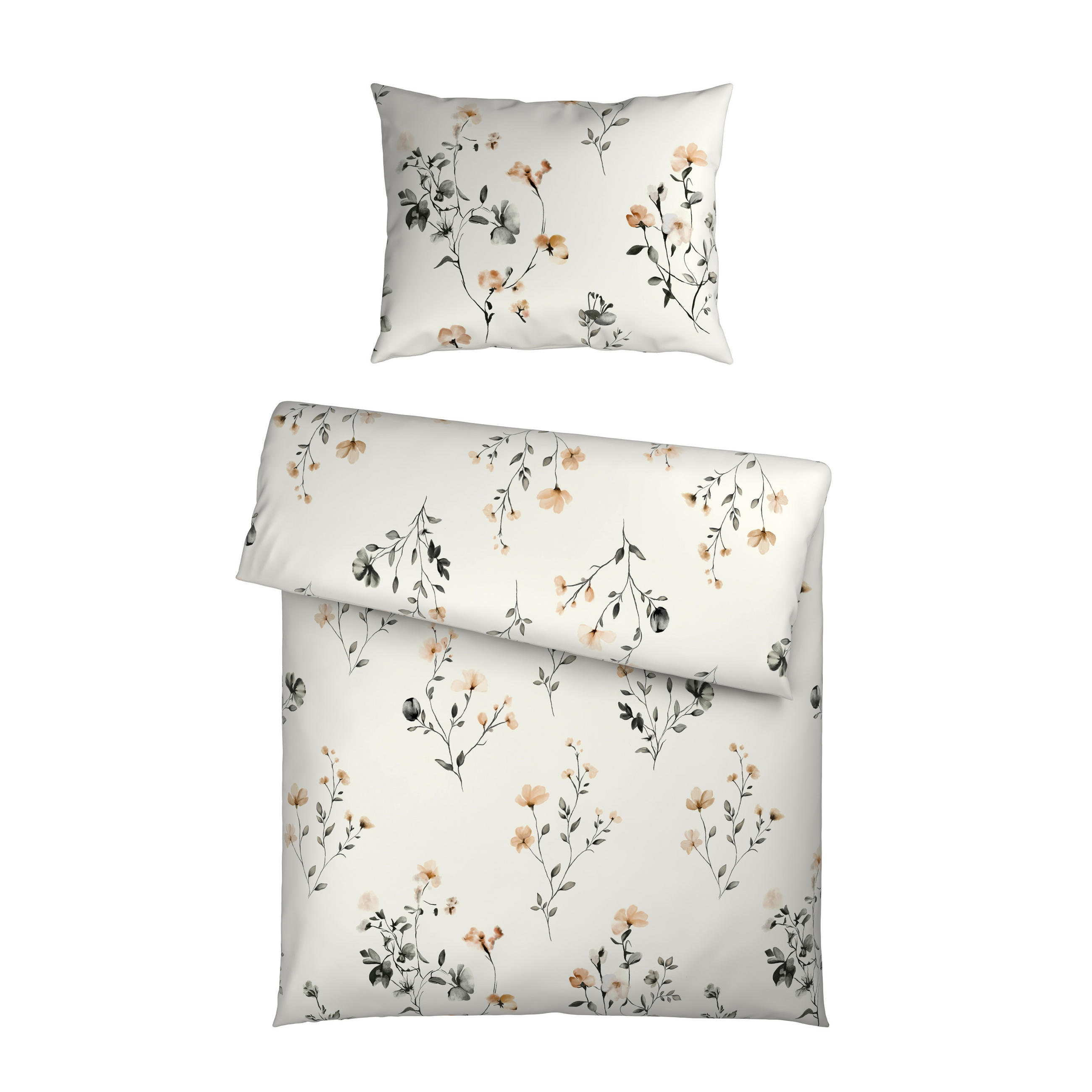 WENDEBETTWÄSCHE Mavie Satin 140/200 cm  - Naturfarben, KONVENTIONELL, Textil (140/200cm) - Esposa