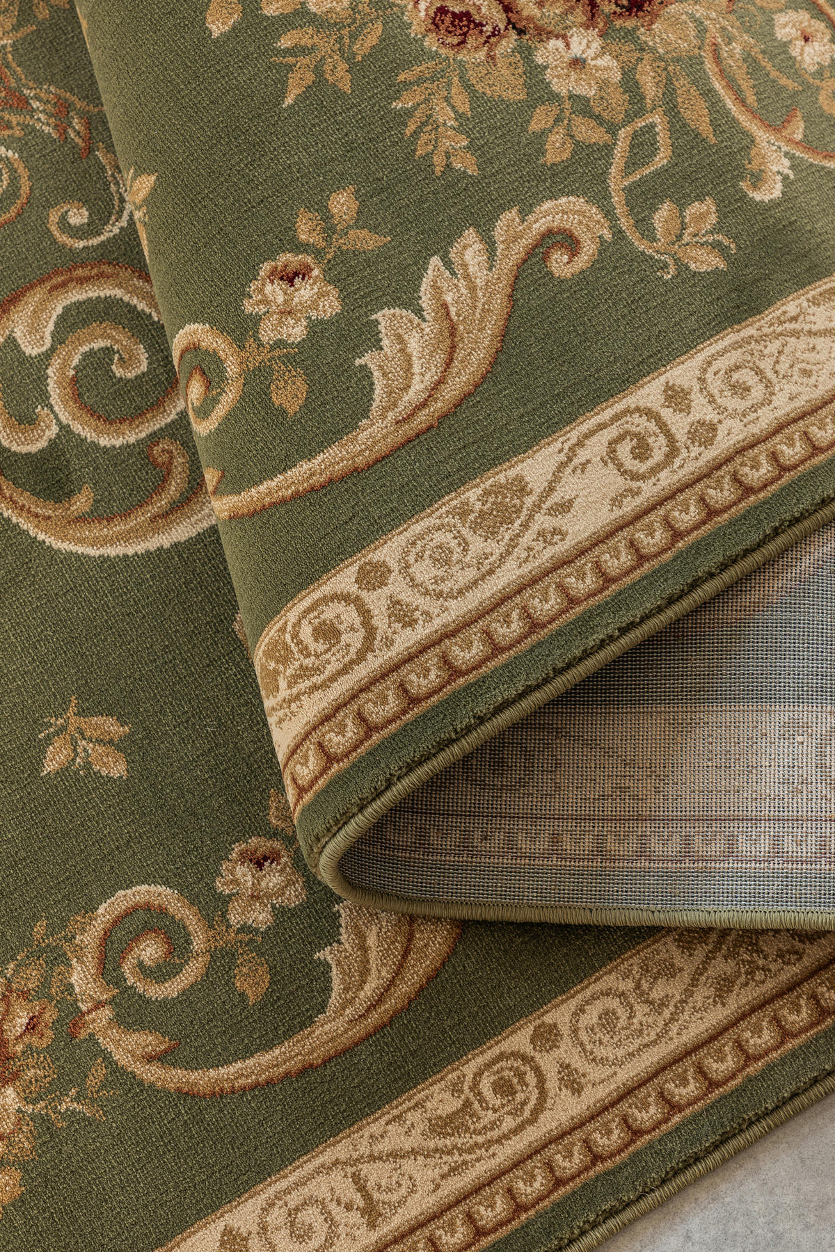 VINTAGE-TEPPICH 80/120 cm Herat Creme, Olivgrün  - Creme/Olivgrün, Basics, Kunststoff/Textil (80/120cm)