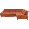 ECKSOFA in Chenille Terracotta  - Terracotta/Schwarz, Design, Textil/Metall (310/220cm) - Beldomo Style