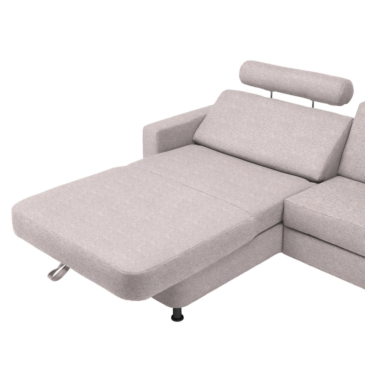ECKSOFA in Webstoff Hellrosa  - Hellrosa/Schwarz, Design, Kunststoff/Textil (165/257cm) - Xora