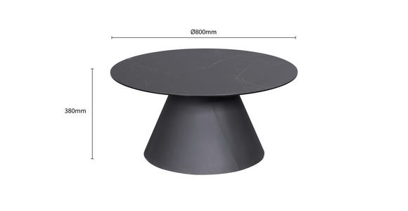 COUCHTISCH in Metall, Glas, Keramik 80/80/38 cm - Anthrazit/Schwarz, Design, Glas/Keramik (80/80/38cm) - Dieter Knoll