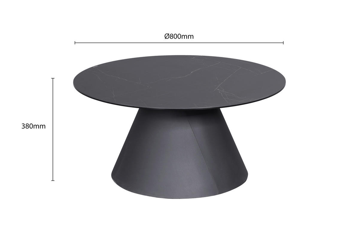 COUCHTISCH in Metall, Glas, Keramik 80/80/38 cm  - Anthrazit/Schwarz, Design, Glas/Keramik (80/80/38cm) - Dieter Knoll