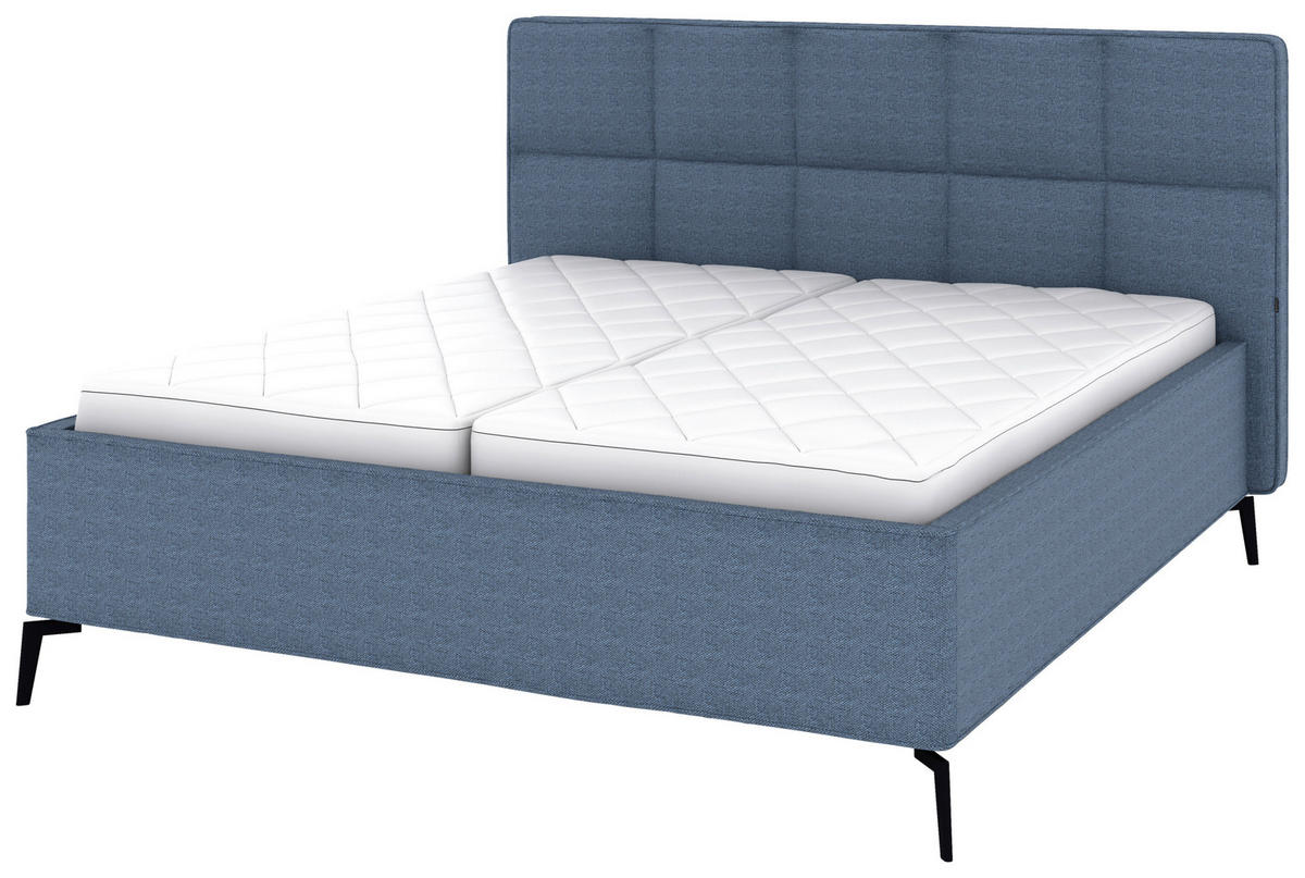 POLSTERBETT Bettkasten, motorische Verstellbarkeit, Fernbedienung, Lattenroste, Matratzen 180/200 cm  in Blau  - Blau/Schwarz, KONVENTIONELL, Holz/Textil (180/200cm) - Musterring