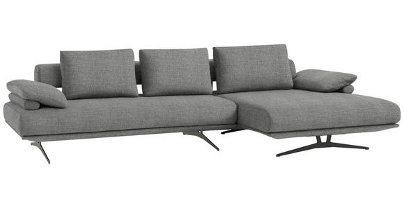 ECKSOFA in Chenille Grau  - Schwarz/Grau, Design, Textil/Metall (334/168cm) - Dieter Knoll