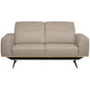 2-SITZER-SOFA in Echtleder Beige  - Beige/Schwarz, Design, Leder/Holz (174/76-97/102cm) - Novel